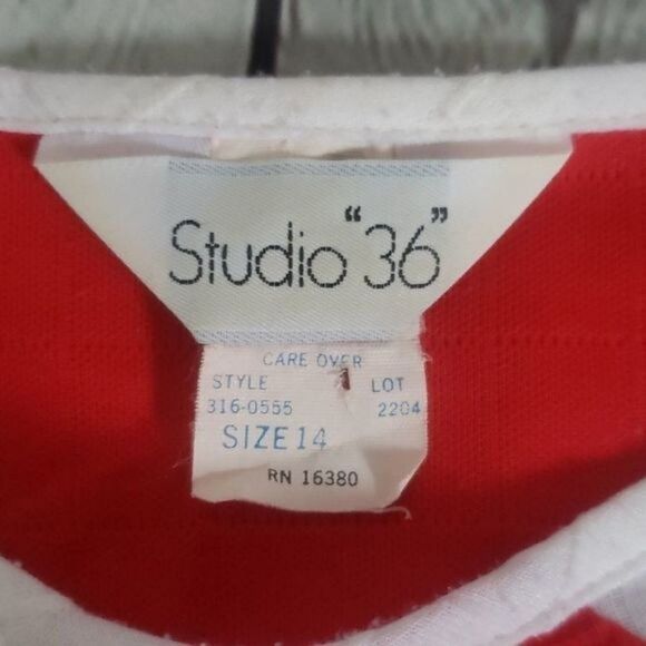 Vintage 70s Retro Mod Red and White Casual Dress - Picture 6 of 9